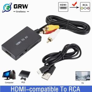 HDMI 호환 RCA AV/CVBS 어댑터 비디오 컨버터 박스 to L/R 1080P 미니 소형 AV 지원 NTSC PAL