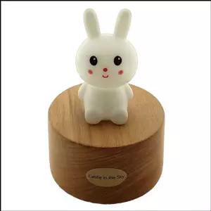 핸드메이드 원형 회전 오르골 소형토끼 4곡 중 선택 1