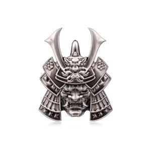 사무라이 금속 자동차 스티커, 일본식 한냐 데칼, 헬멧 엠블럼이 있는 악마, 데빌 데스 스컬 아연 합금 쿨 배지 자동차, 트럭, 오토바이 (타입 B - 총 색상)