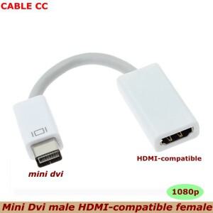 HD 미니 소형 DVI 남성-HDMI 호환 여성 케이블 모니터 비디오 어댑터 변환기 Kable Cabo Cord 1080P(apple