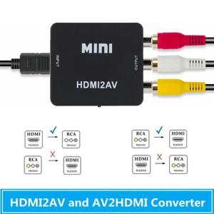 HDMI-AV RCA 변환기 박스 어댑터 HDMI-AV/CVSB L/R 비디오 Full HD 1080P HD2AV 컨버터 (플스호환 TV PC 프