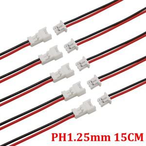 마이크로 JST1.25 2Pin 와이어 커넥터 플러그 잭 미니 소형 JST PH1.25mm 2P 남성 여성 소켓 배터리 충전