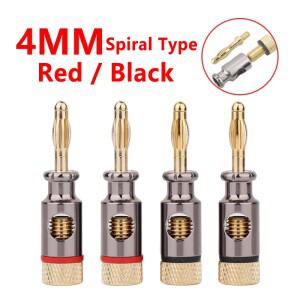 바나나 플러그 나선형 타입 어댑터  전자 커넥터  나사 스테레오 스피커  오디오 구리 단자  4mm  8 개