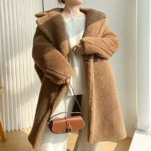 낙타 코트 겨울 여성 롱 여자 오버핏 롱코트