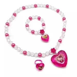 키티 진주 하트 목걸이 팔찌 반지 진핑크얼리 쥬얼리 어린이 어린이쥬 여아선물 공주 장신구 캐릭터 터쥬
