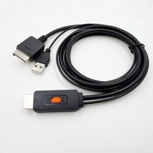 Y.D.F PS2-HDMI 어댑터 케이블 PS2-HDMI 컨버터 지원 4:3 / 16:9 화면 가로 세로 비율 스위치는 PlayStation 1 / PlayStation 2 HD 링크 케이블(S-Video Singal)에서 작동합니다