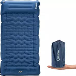 베개가 내장된 초경량 팽창식 캠핑 침대용 야외 매트리스 수면 패드 - 에어 휴대용 가방 컴팩트하고 가벼운