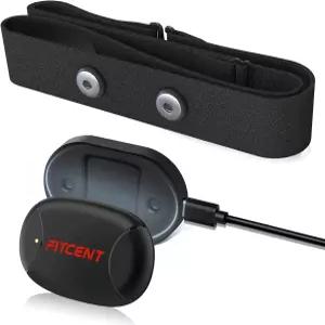 FITCENT 충전식 심박수 모니터 가슴 스트랩 5.3kHz/블루투스 5.0/ANT 펠로톤 스트라바 즈위프트 DDP 요가용