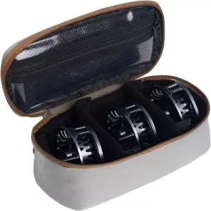 우수리스 소형 플라이 낚시 릴 케이스 조절 가능한 충격 방지 칸막이 캐리어 백 2개 포함