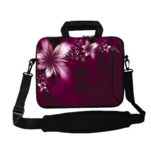 리첸 17인치 노트북 숄더백 휴대용 케이스 컴퓨터 PC 커버 파우치 손잡이 포함 15.6/16/17/17/17.3/17.4인치 노트북(16-17.3인치, 플라워)
