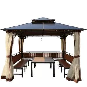 정자 3x3m+3석+테이블+모기장+커튼 4기둥 대형 테이