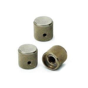 가이커 기타 베이스 포텐셜미터 제어 노브, 6.5mm 다이아. 축 포트 - 프로 브라스 돔 스피드 톤 볼륨 스위치 노브 교체용 일렉트릭 또는 정밀 CKB031(니켈 올드, 3PCS)