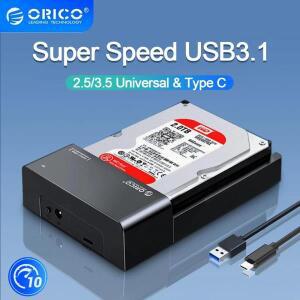 ORICO 2.5/3.5 인치 HDD 케이스 SATA To USB 3.1 Gen2  C SSD 어댑터 고속 박스 하드 디스크 드라이브 노트