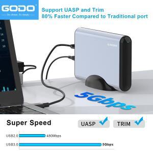 GODO 외장 하드 드라이브 인클로저 2.5 SATA HDD SSDUSB 3.0-알루미늄 독 케이스 스탠드 18TB 인치