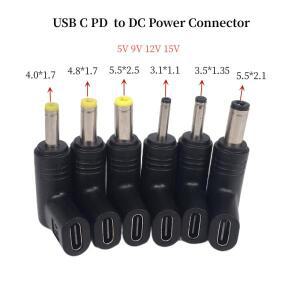 범용 USB C PD to DC 전원 커넥터, C타입 잭 충전 어댑터 컨버터, 라우터 태블릿 선풍기, 5V, 9V, 12V, 19V