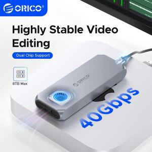 ORICO 40Gbps M.2 NVMe SSD 인클로저온도  팬 포함 PCIe4.0 알루미늄 호환 Thunderbolt 3/4