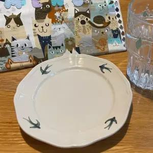 수입예쁜그릇 얼리버드 제비 타원형 디저트 빈티지그릇 접시 세라믹