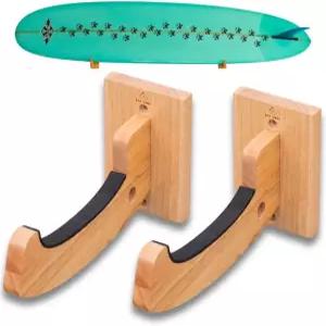 코아 바이브 - 우드 서핑보드 벽걸이 및 스노보드 마운트 다용도 헤비 하드보드 홀더 웨이크보드 롱보드