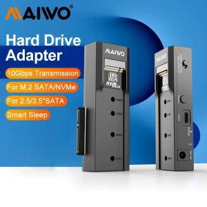 MAIWO M2 SSD 인클로저 NVMe NGFF  C 10Gbps PCIe 케이스 노트북 용 2.5/3.5 인치 외장 스지 HDD 어댑터