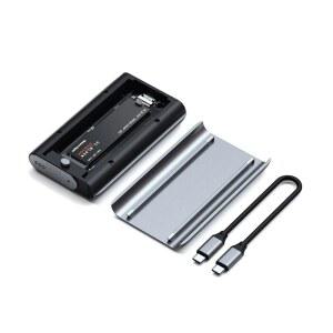 사테치 M.2 인클로저, USB4 NVMe SSD 프로 인클로저, 40Gbps, 최대 16TB, 실리콘 핀이 있는 알루미늄 인클로저, 폴리카보네이트 케이스, 2280/2260/2242/2230mm 사이즈용 USAP SSD 트림(SSD 미포함)