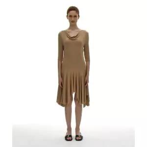 매장정품 파르티멘토 PARTIMENTO WOMEN 카울넥 언발란스드 저지 드레스_베이지 PW-2462BE 687935