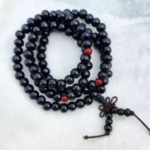 부적팔찌 108매듭 염주 8mm 흑단 염주 불교염주 나무염주 108염주 108배염주 단주