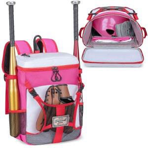 T볼 레크 소프트볼 스마스롭 가방 펜스 홀더와 후크가 있는 헬멧 트래블볼용 유소년 야구