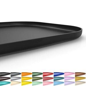 음식과 물을 위한 가장자리가 있는 SMILOOL 실리콘 반려동물 먹이 매트, 개 그릇 바닥 방수를 입술이 높은 고양이 플레이스 고양이와 개를 고무 트레이 19 x 12 0 7 블랙