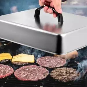 철판 구이 사각 뚜껑 스테이크 함박 패티 래스팅 커버 덮개