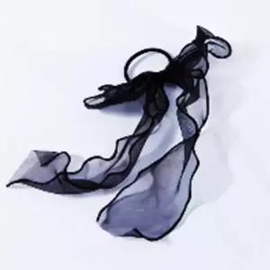 리본 머리끈 01오간자리본-블랙 실버 숱많은 화사 메탈 실버 무광 숱많은 올림머리 반묶음