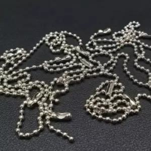 군번줄 비즈키링 볼체인 군번줄 은색 12cm 10P 볼체인 목걸이줄 초커목걸이 체인목걸이