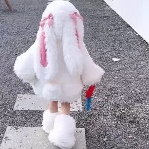 토끼옷 반바지 모자 퍼 토끼 코스튬 세트 털옷 점퍼 의상