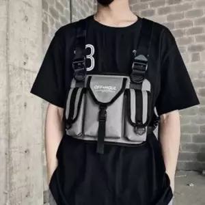 테크웨어스포츠체스트백 그레이)러닝가슴가방 조끼가방 스포츠가방 앞으로매는가방