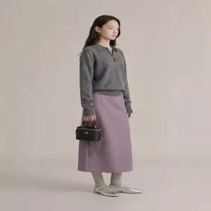 엘럽 여자 정장 스커트 빈티지 트임 모직 A라인 힙업 원템1