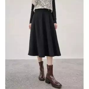 엘럽 스커트 블랙 모직 봄 여자 정장 프렌치 이른 원템1