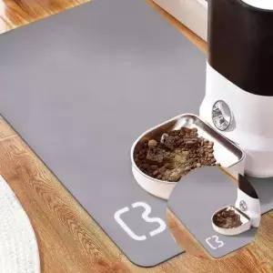[반려] 규조토 식기매트 80x50cm 부엉이 그레이 고양이규조토식기매트 고양이식기매트대형