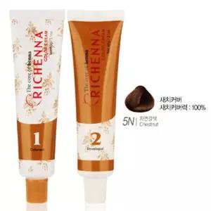 헤나추출물 부드러운향 헤어 염색약 5N 자연갈색 Weu7+6PgG