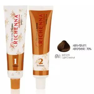 헤나추출물 부드러운향 헤어 염색약 6N 밝은갈색 NJW9+6dWh