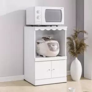 사란다 화이트 미니 수납렌지대 밥솥전자레인지다이주 전자렌지수납장 렌지대수납장