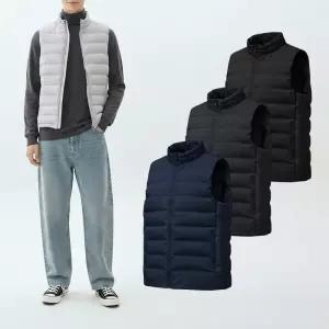 [화이트빌딩]경량패딩조끼 겨울 경량 오버핏 무지 데일리 베스트