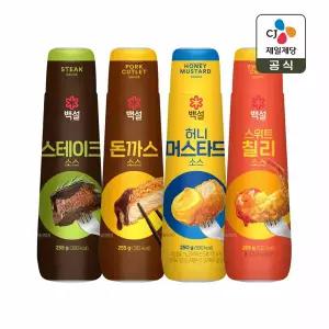 백설 소스 4종(스테이크 소스+돈까스 소스+허니머스터드+스위트칠리)
