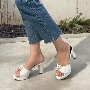 가보시 D자 뮬힐 여성 하이힐 슬리퍼 샌들 8.5cm 3colors