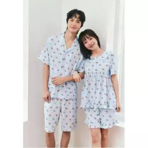 [솔브]비너스 부드러운 레이온 푸틀 남여 커플 파자마세트 SPA2606W SPA2606M W_P421959237