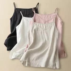 은창]면 혼방 레이어드 베이직 끈나시 상의 민소매 이너 여름 나시티 빅사이즈 루즈핏 여성 티셔츠 비치