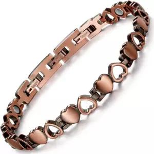 여성용 레인소 퓨어 구리 자성 팔찌 3개의 스마트 버튼이 있는 조절 가능한 손목 밴드 정교한 상자가