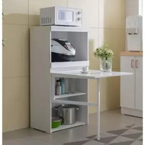 접이식 2인용 미니 식탁 밥솥 수납장 600 (2색) 전자렌지 홈바 가구 대 바