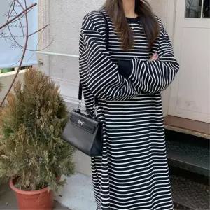 빅사이즈롱원피스 여성홈웨어 줄무늬옷 20대여자잠옷