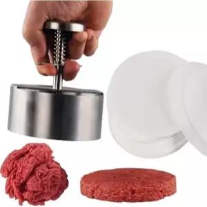 레전드 버거 프레스 햄버거 패티 메이커 청소하기 쉬운 304 스테인리스 스틸 상업용 등급 몰드 4.33인치