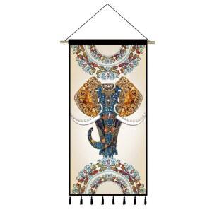 예쁜 패브릭 제작 포스터 3D 코끼리 A형 풍수 백그라운드 벽장식 태국풍 45X100