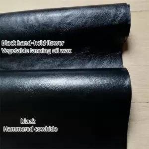 1/1.3mm 블랙 핸드헬드 플라워 베지터블 태닝 오일 왁스 소가죽.탑그레인 가죽.진짜 원단.신발용 DIY